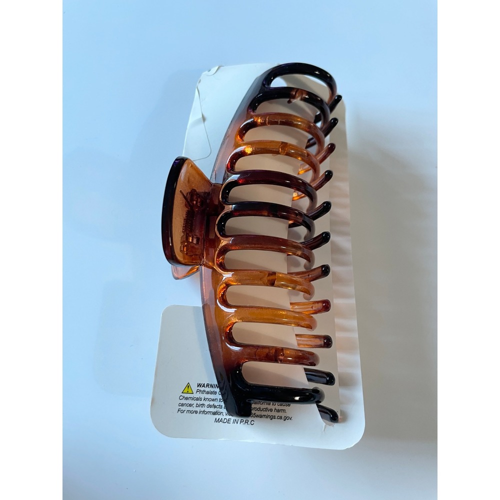 Jumbo Claw Clip Brown Amber Tortoise Shell Hair Accessory 5 Inch Large Jaw Clip